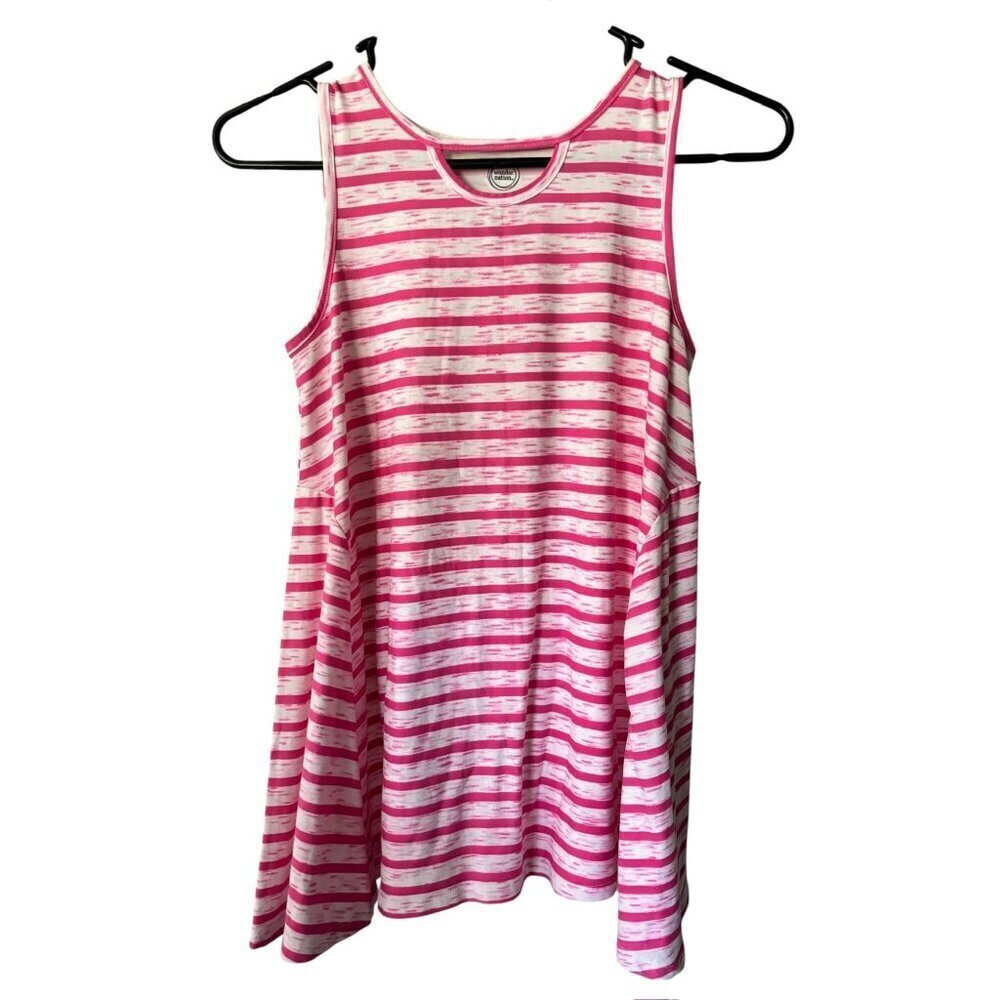 Wonder Nation Girl Pink & White Tank Top